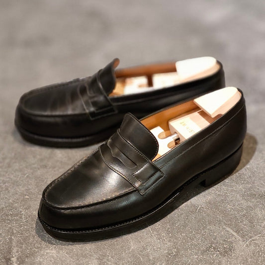 美品【J.M.WESTON】ジェイエムウエストン 180 シグニチャーローファー ボックスカーフ ブラック サイズ UK5.5D 41ラスト 参考定価￥165,000-