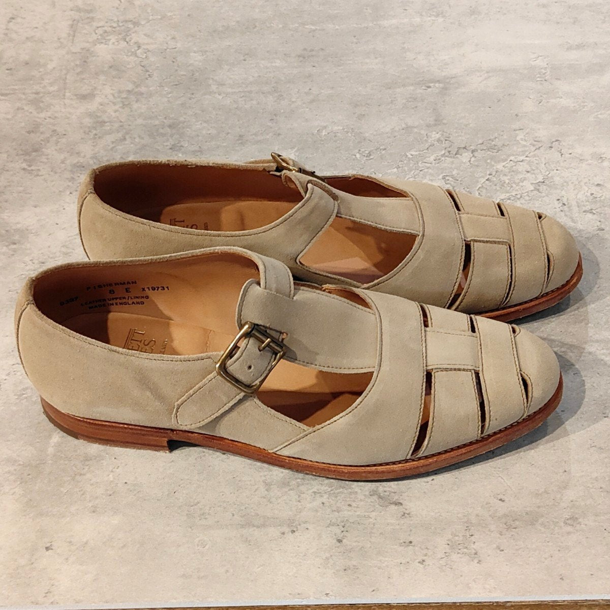 【CROCKETT&JONES】クロケット＆ジョーンズ フィッシャーマン SUBS グルカサンダル スエード ベージュ サイズUK8E 314ラスト