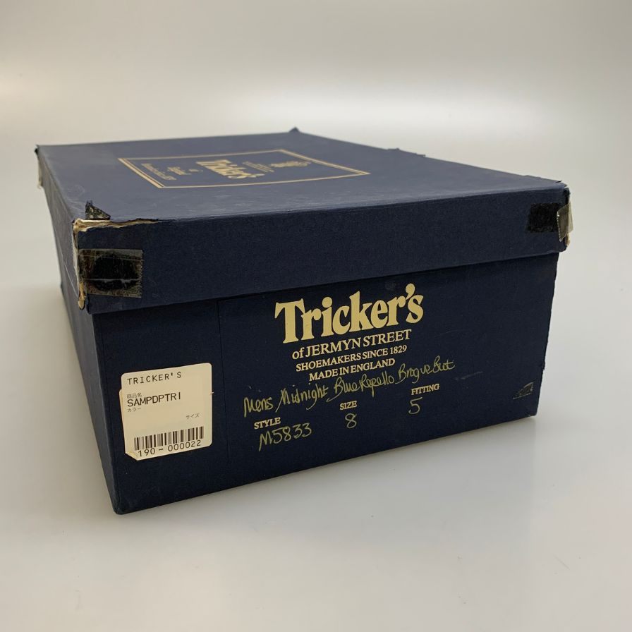 【オンライン限定】【Tricker's】トリッカーズ カントリーブーツ M5833 ウィングチップ スエード メンズ サイズ 8 ブルー系