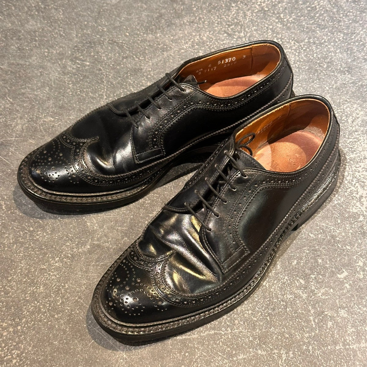 【Allen Edmonds】アレンエドモンズ 51370 フルブローグ カーフ ブラック サイズUK6.5E