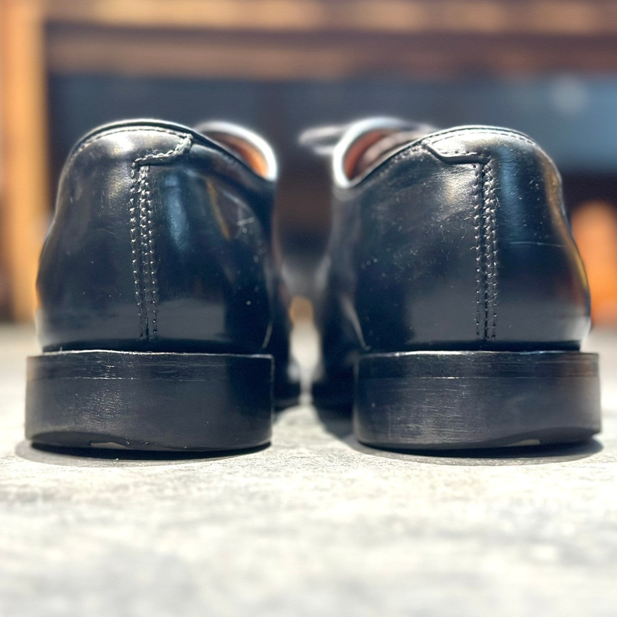 美品【WHEELROBE】ウィールローブ 15078 HEAVY STITCHING MOC TOE クロムエクセル カーフ ブラック サイズ8D 1228ラスト