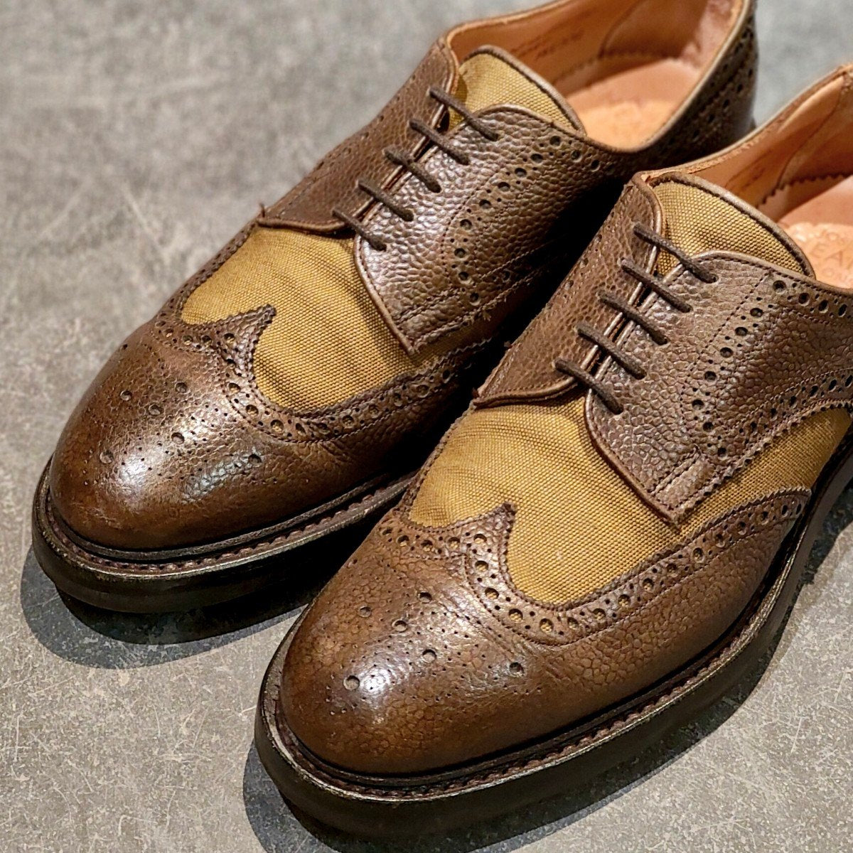 【JOSEPH CHEANEY】ジョセフチーニー ランポート ジャーナルスタンダード別注 ウイングチップ グレインレザー×スエードコンビ グリーン サイズUK7