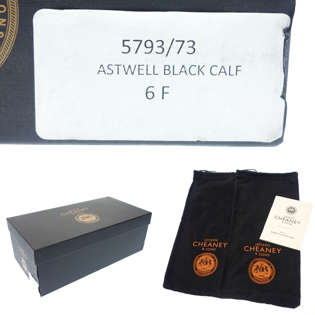 【JOSEPH CHEANEY】ジョセフチーニー ASTWELL パンチドキャップトゥ カーフ ブラック サイズ UK6 ラスト