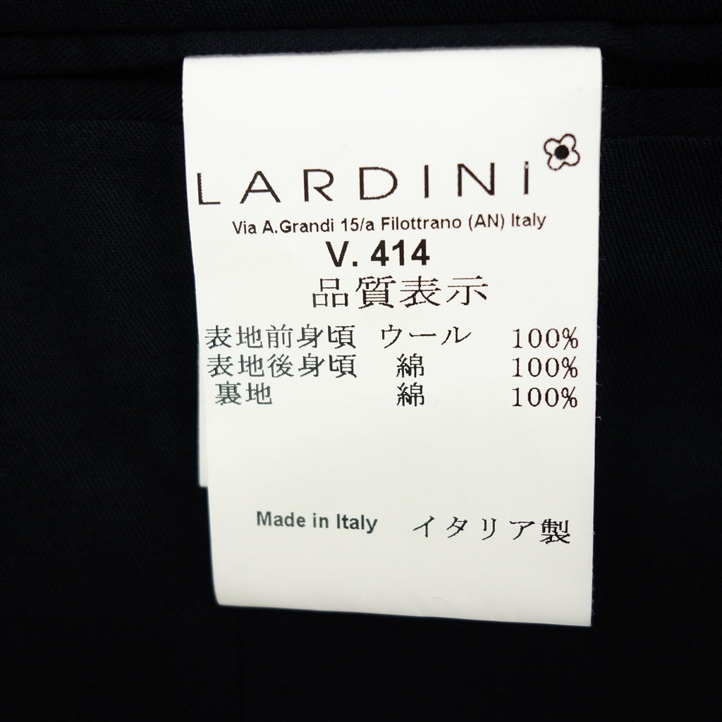 【LARDINI】ラルディーニ ウィンドウペーンチェックジレ ウール＆コットン ネイビー サイズ 44