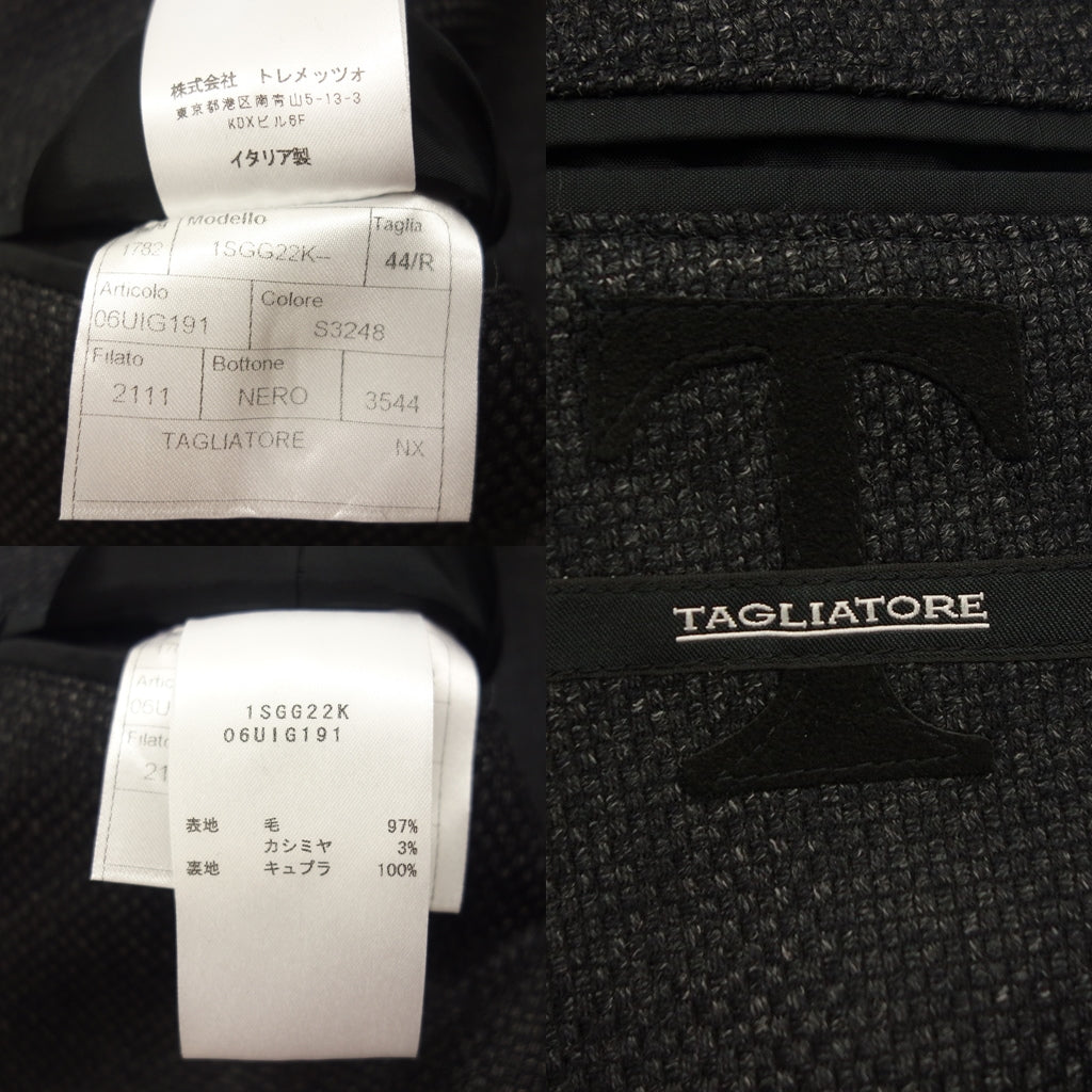 【TAGLIATORE】タリアトーレ ウールカシミヤ2Bジャケット ブラック サイズ 44