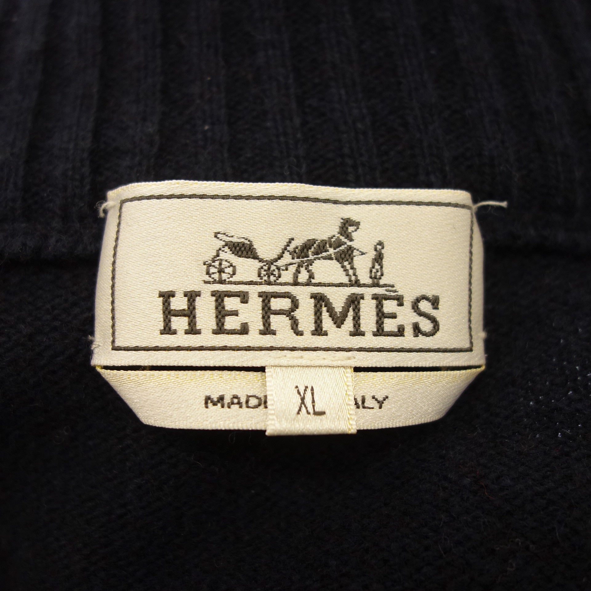 HERMES】エルメス ヤク混 バイカラー ドライバーズニット イタリア製