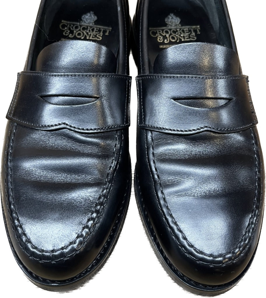 CROCKETT & JONES MAINE コインローファー ブラック カーフ 8 E