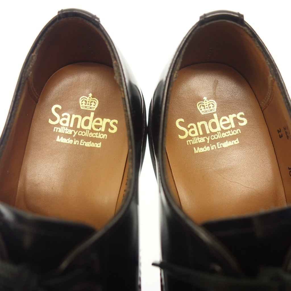 SANDERS】サンダース 2247B プレーントゥ ガラスレザー ブラック
