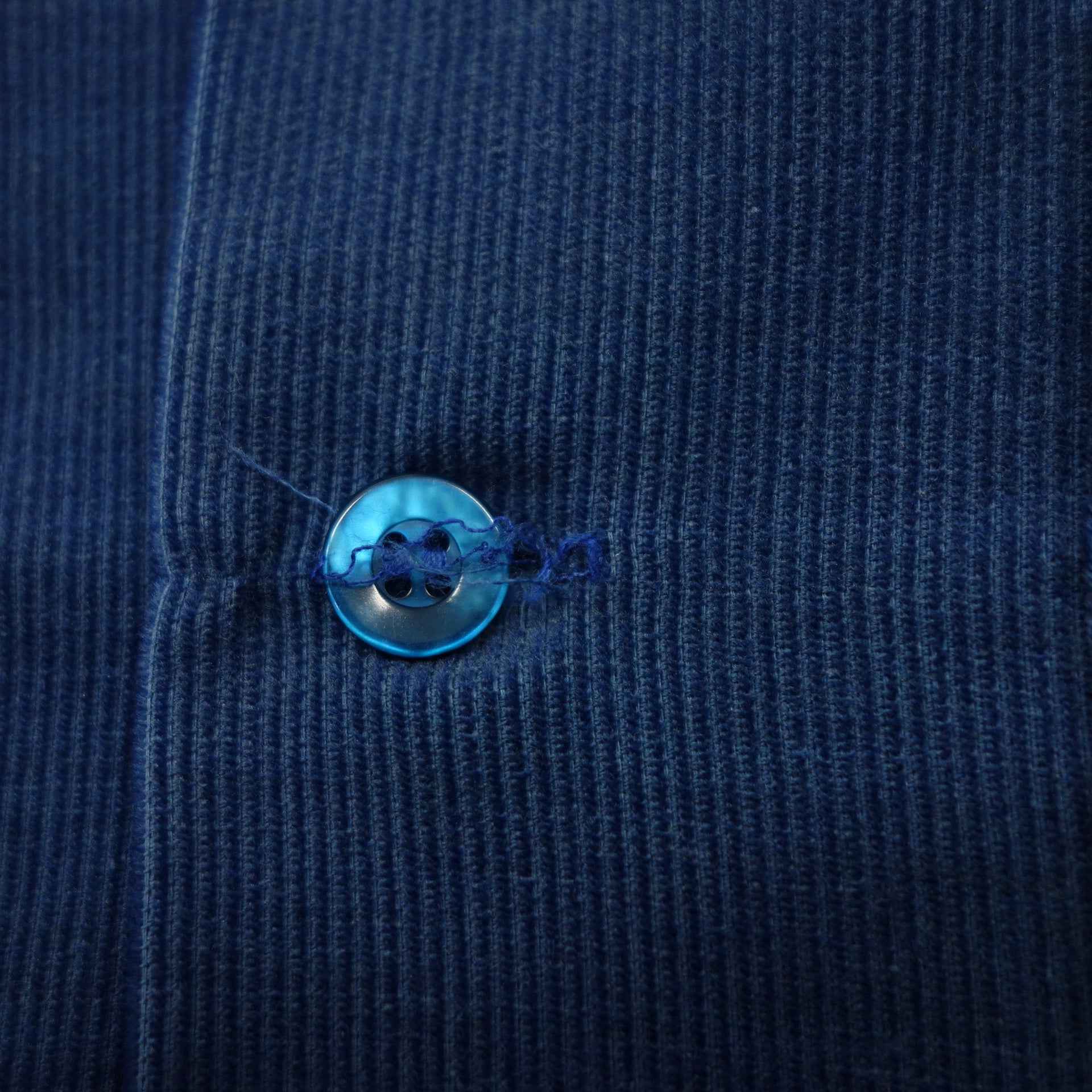 【Sears】シアーズ 1970‘s USA製 PERMA PREST コーデュロイ オープンカラーシャツ ブルー サイズM