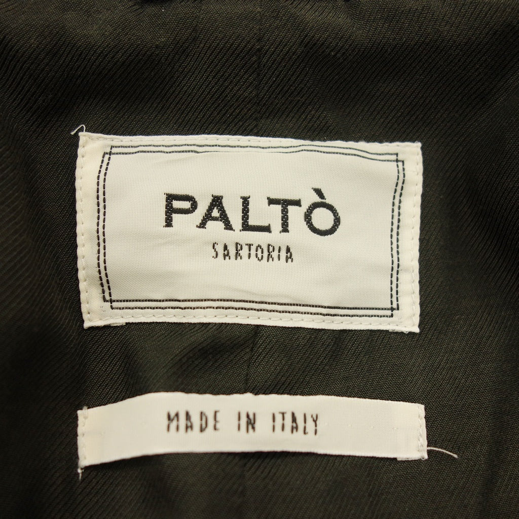 【PALTO】パルト ダブルブレステッド チェスターコート グレンチェック ブラック×ホワイト サイズ 48