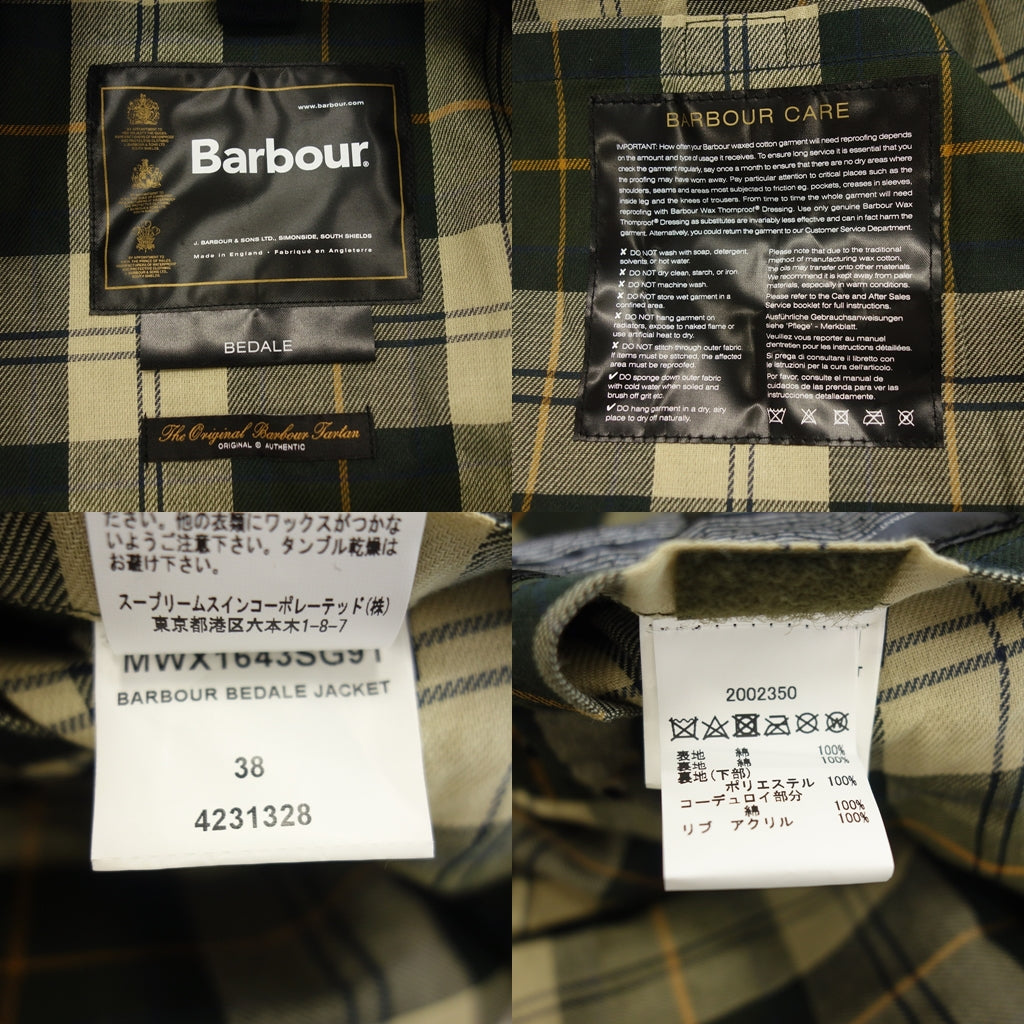 【Barbour x BEAMS F】バブアー x ビームスF 別注 ML BEDALE-F JACKET オイルドジャケット カーキ メンズ サイズ  38