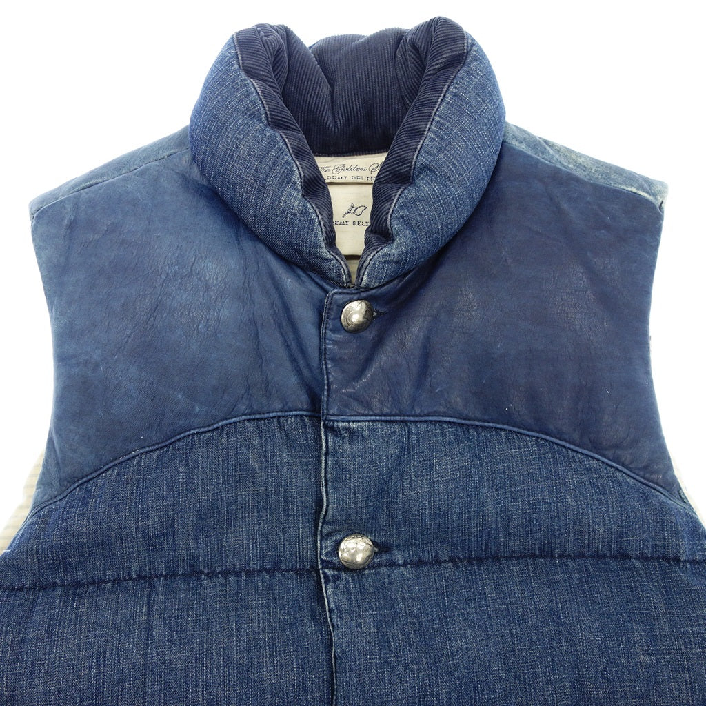 【REMI RELIEF×BEAMS PLUS】レミレリーフ×ビームスプラス 別注Denim Down Vest インディゴ サイズ L