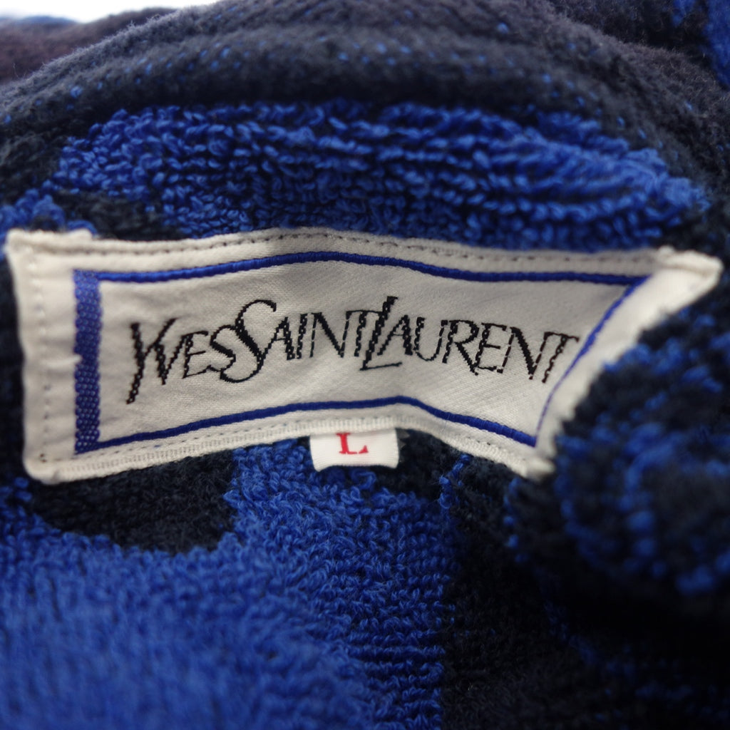 【YVES SAINT LAURENT】イヴサンローラン 90年代 コットンガウンコート ネイビー サイズ L