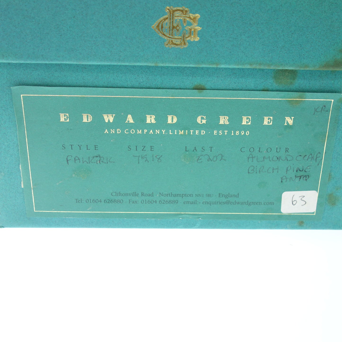 【EDWARD GREEN】エドワードグリーン FALKIRK フルブローグ カーフ グレインレザー ブラウン サイズ UK7.5E 202ラスト