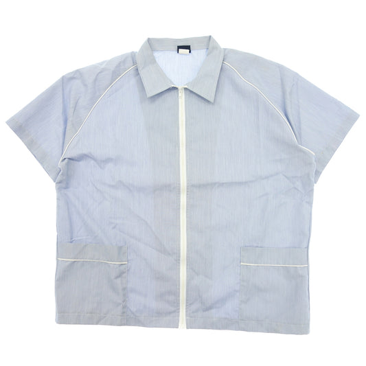 【Vintage】ヴィンテージ ジップアップシャツ 半袖 USA製 YKK ZI  ブルー系 XL